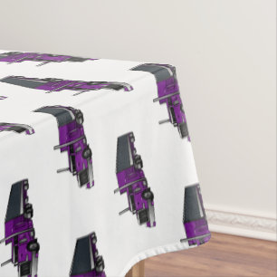 Semi-trailer truck cartoon illustration tablecloth
