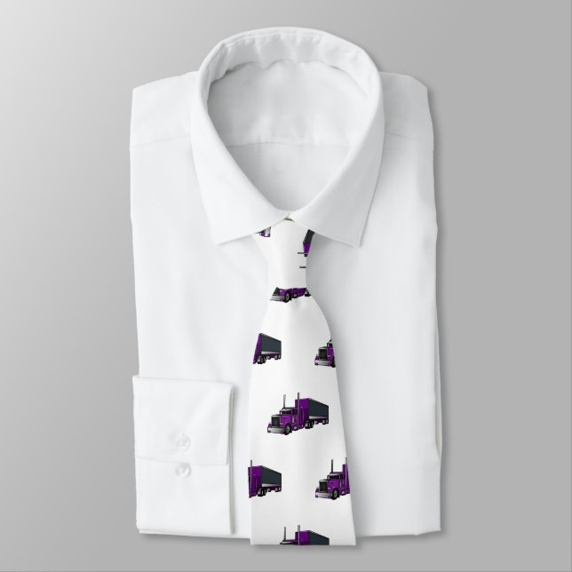 Semi-trailer truck cartoon illustration tie (Tied)