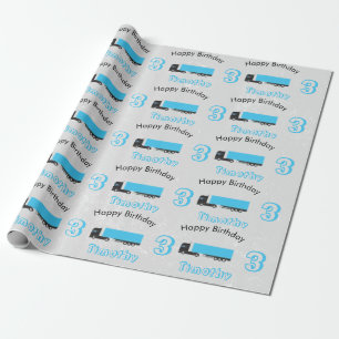 Semi-Trailer Truck Transportation Trucks Birthday Wrapping Paper