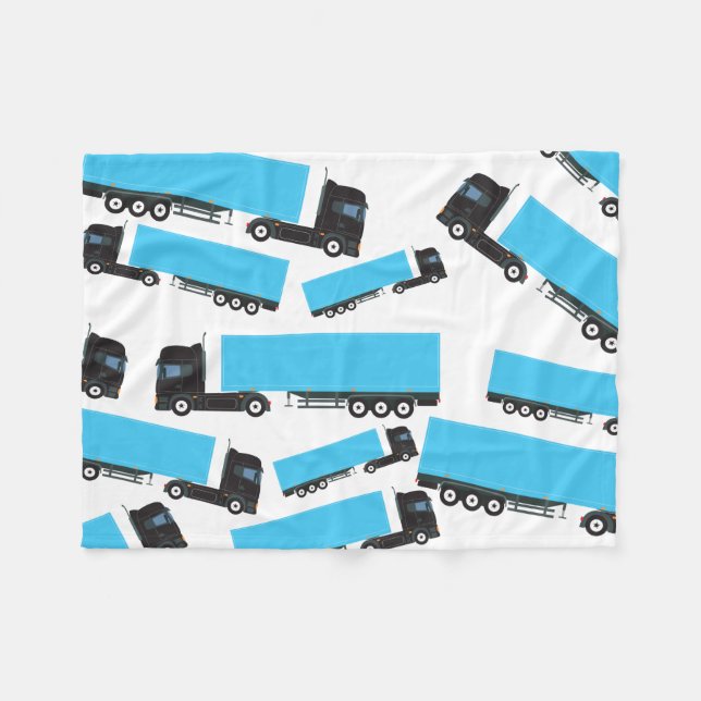 Semi-Trailer Truck Transportation Trucks Fleece Blanket (Front (Horizontal))