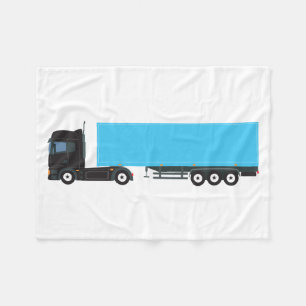 Semi-Trailer Truck Transportation Trucks Fleece Blanket