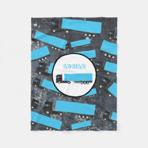 Semi-Trailer Truck Transportation Trucks Fleece Blanket
