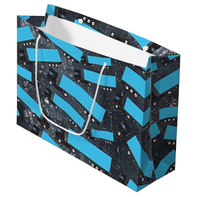 Semi-Trailer Truck Transportation Trucks Large Gift Bag (Front Angled)