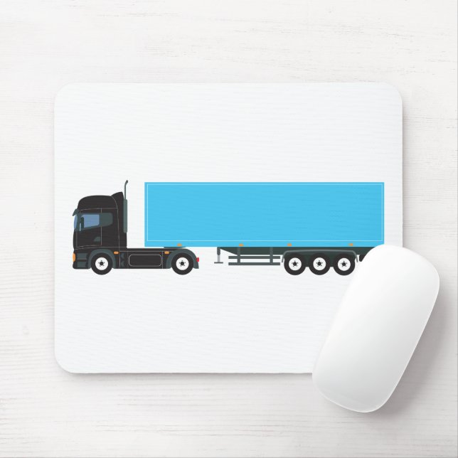 Semi-Trailer Truck Transportation Trucks Mouse Mat (With Mouse)
