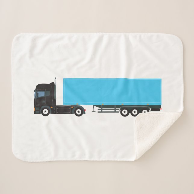 Semi-Trailer Truck Transportation Trucks Sherpa Blanket (Front (Horizontal))