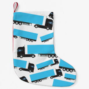 Semi-Trailer Truck Transportation Trucks Small Christmas Stocking