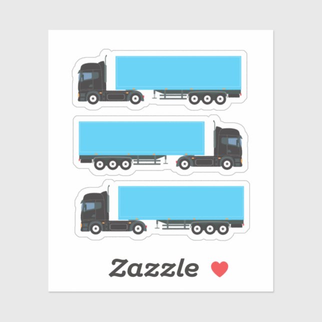 Semi-Trailer Truck Transportation Trucks Stickers (Sheet)
