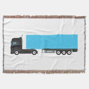 Semi-Trailer Truck Transportation Trucks Throw Blanket