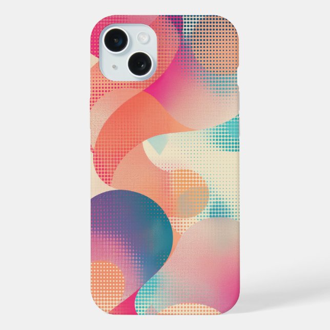 Semi-transparent shapes and dot patterns iPhone case (Back)