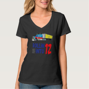 Semi Truck 12th Birthday Big Rig Trucker Articulat T-Shirt