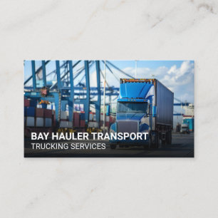 Semi Truck at Shipping Port Business Card