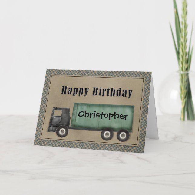 Semi Truck Birthday Card (Front)