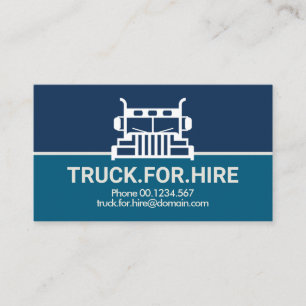 Semi Truck Border Motif Large Truck For Hire Business Card