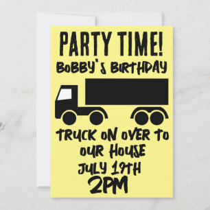 SEMI-TRUCK BOYS KIDS BIRTHDAY PARTY INVITATIONS