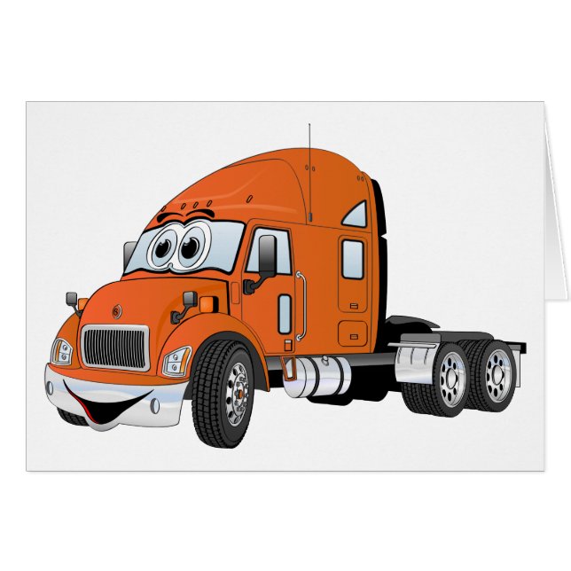 Semi Truck Cab Orange (Front Horizontal)