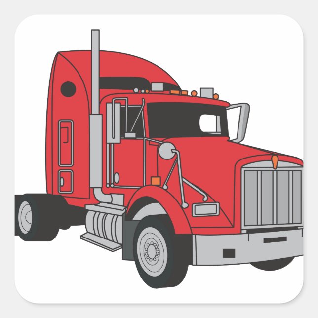 Semi Truck Cab Square Sticker (Front)