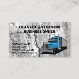 Semi Truck   Concrete Rock Texture Business Card