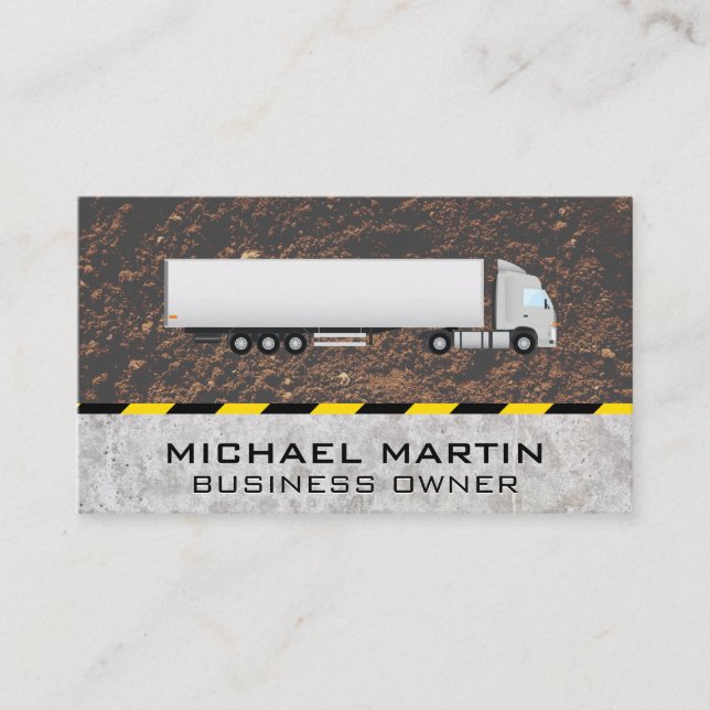 Semi Truck | Construction Business Card (Front)