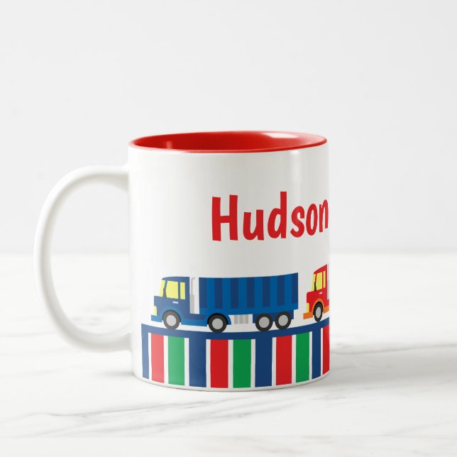 Semi Truck Convoy Personalised Mug (Left)