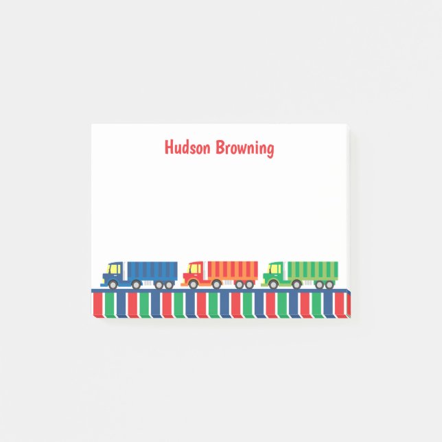 Semi Truck Convoy Personalised Post-it Notepad (Front)