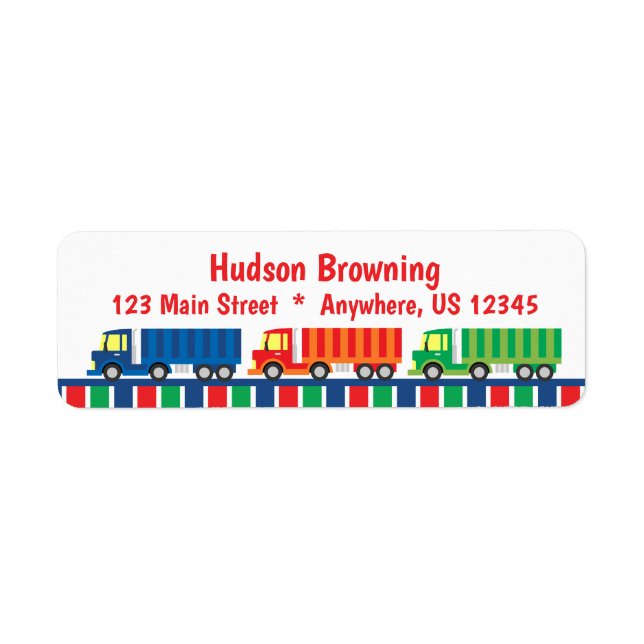 Semi Truck Convoy Return Address Labels (Front)