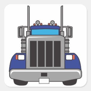 Semi Truck Front Square Sticker
