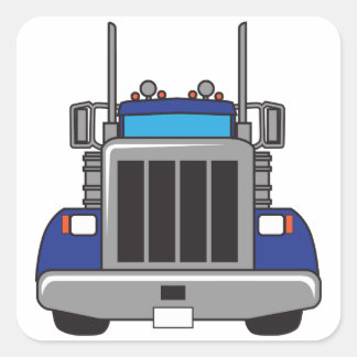 Semi Truck Front Square Sticker