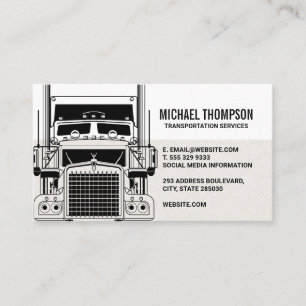 Semi Truck Front View Transportation Business Card