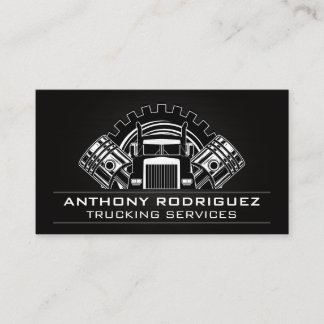 Semi Truck Gears and Pistons Business Card