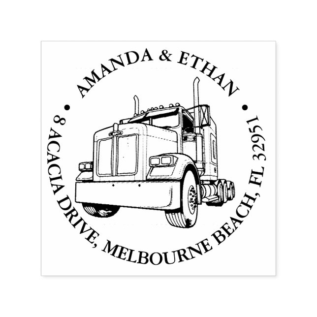 Semi Truck kenworth Self-inking Stamp (Design)