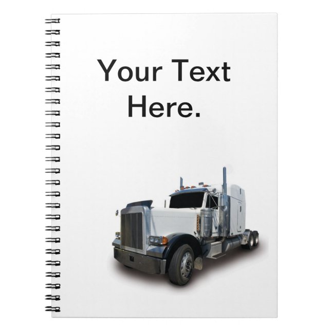 Semi Truck Log Book Spiral Notebook (Front)