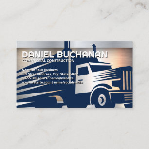 Semi Truck   Logistics   Metallic Business Card