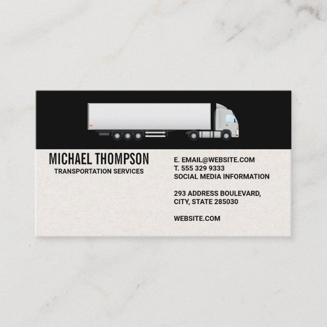 Semi Truck | Logistics Transportation   Business Card (Front)