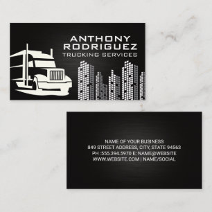 Semi Truck Logo Building Business Card