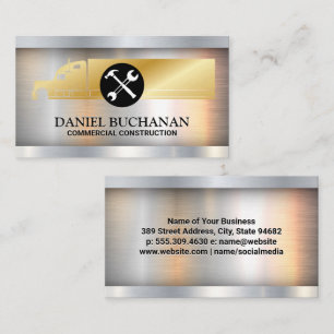 Semi Truck Logo   Construction Tools Business Card
