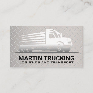 Semi Truck Logo Steel Plate Business Card