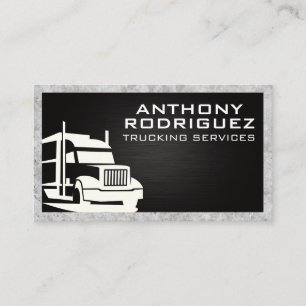 Semi Truck Logo   Trucking   Concrete Border Frame Business Card