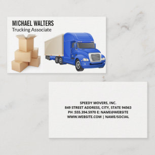 Semi Truck   Movers   Boxes Business Card