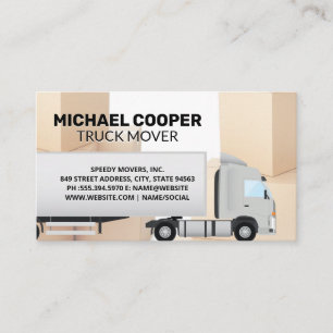 Semi Truck   Movers   Moving Boxes Business Card