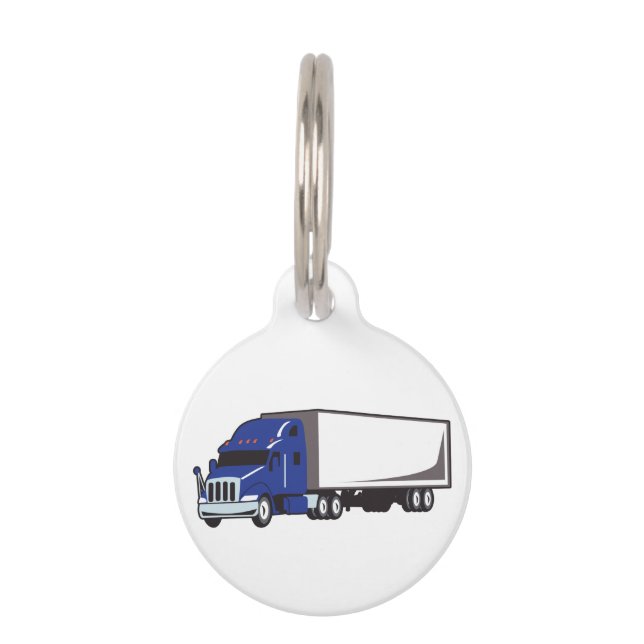Semi Truck Pet Tag (Front)