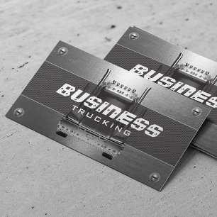 Semi Truck Professional Contruction Trucking Metal Business Card