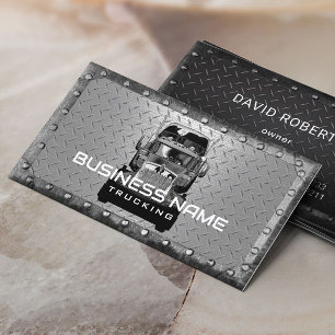 Semi Truck Professional Metal Frame Trucking Business Card