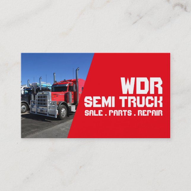 Semi Truck Sale Parts Repair Business Card (Front)