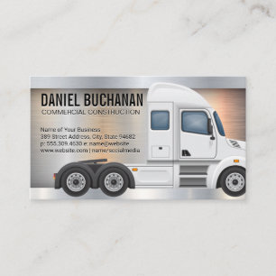 Semi Truck   Side View   Logistics Distribution Business Card