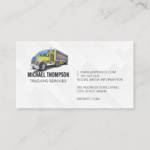 Semi Truck Transport Driver Business Card