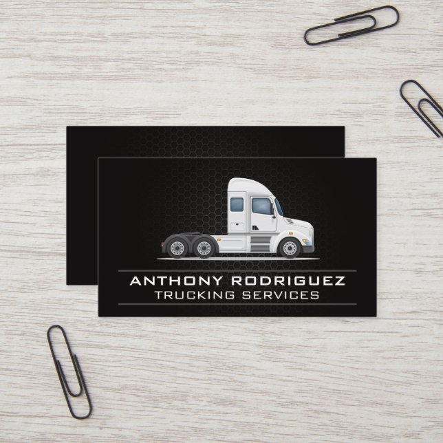 Semi Truck | Transportation Business Card (Front/Back In Situ)