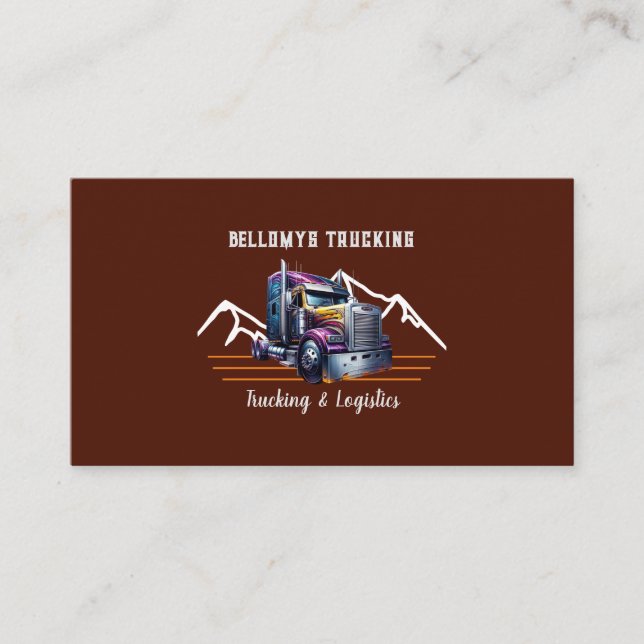Semi Truck Trucking And Logistic Business Card (Front)