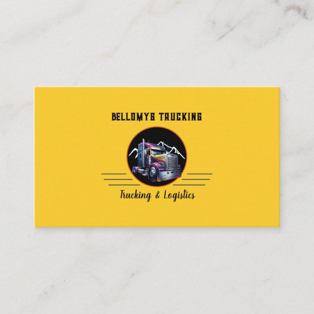 Semi Truck Trucking And Logistic Business Card (Front)