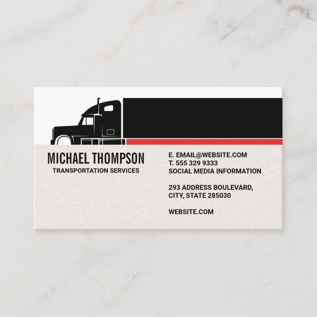 Semi Truck | Trucking Industry Business Card (Front)