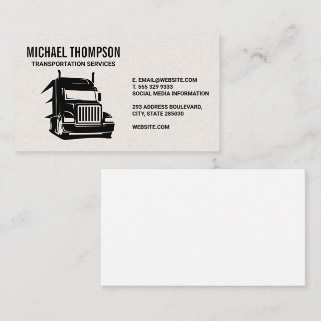 Semi Truck | Trucking Industry | Logistics Business Card (Front/Back)